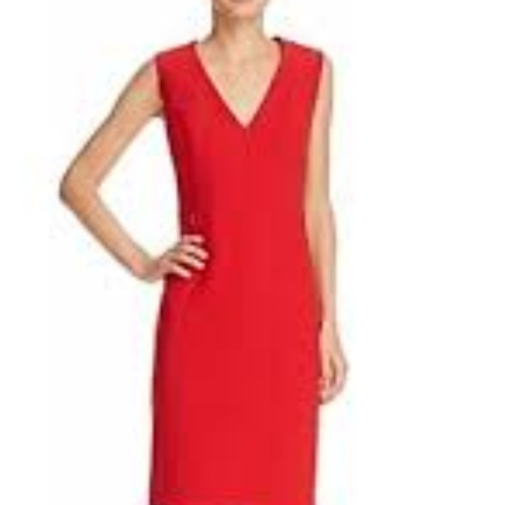 Elie Tahari red dress size 12 zipper detail NWT